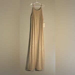 Elegant Tan Evening Dress